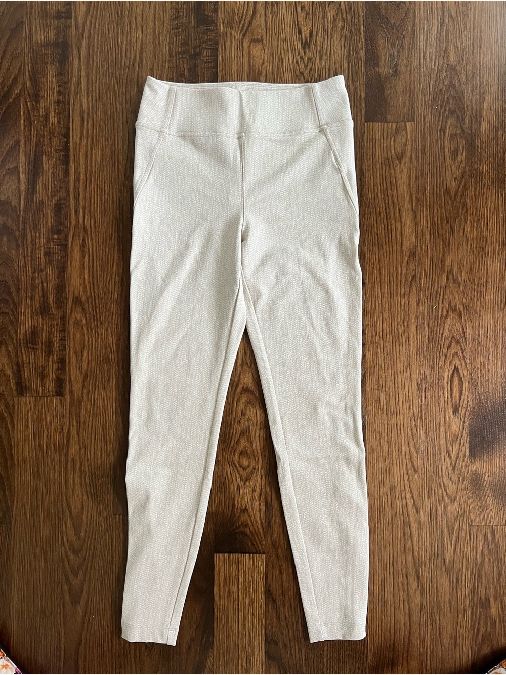 Athleta White Textured Leggings High Rise Size Small Petite